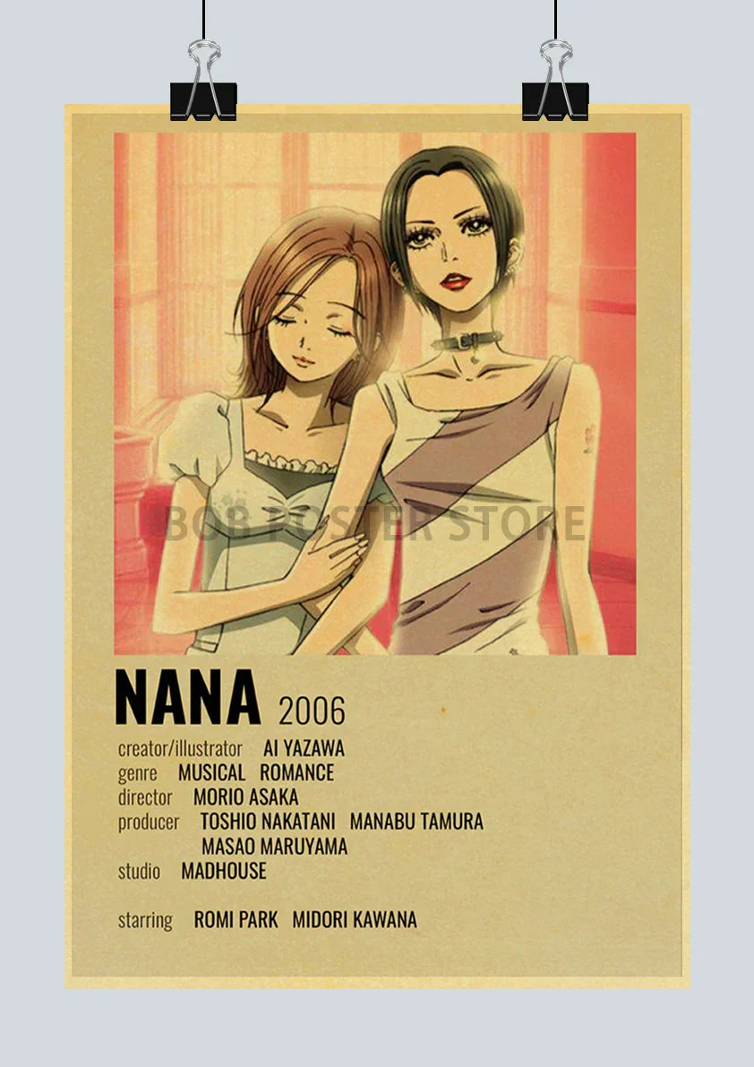 Vintage japan anime nana kraft poster bedroom wall art