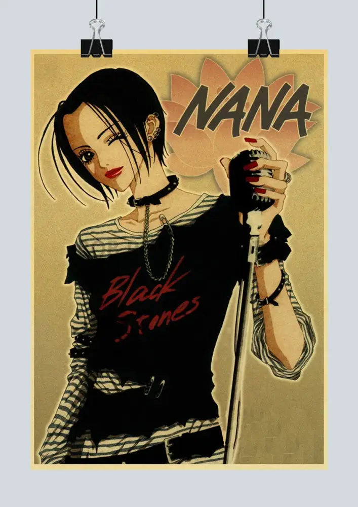 Nostalgic japan anime nana black kraft poster bedroom wall art