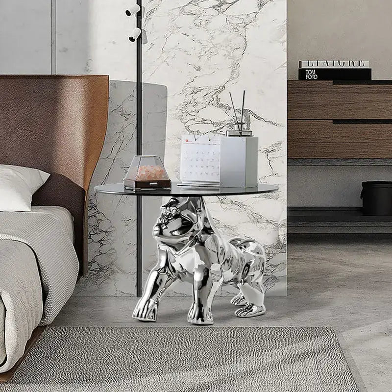 Decorbites octopus glass gold resin side table living room accent