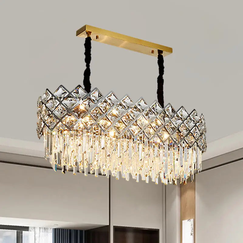 Modern gold crystal island light fixture dining room chandelier