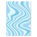 Pastel blue abstract flower wall art for living room