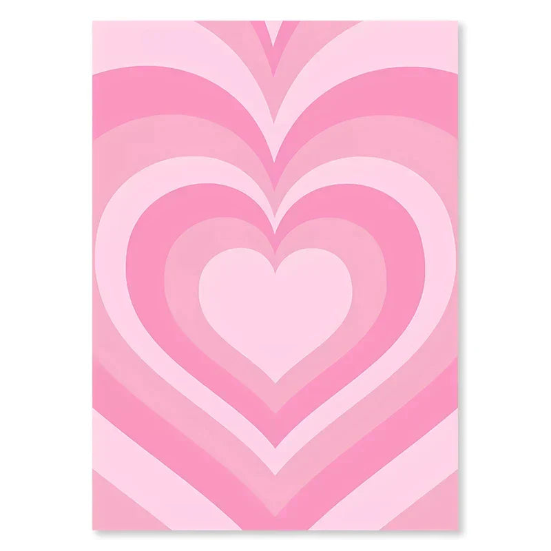 Pink and purple danish abstract wall art bedroom yin yang print