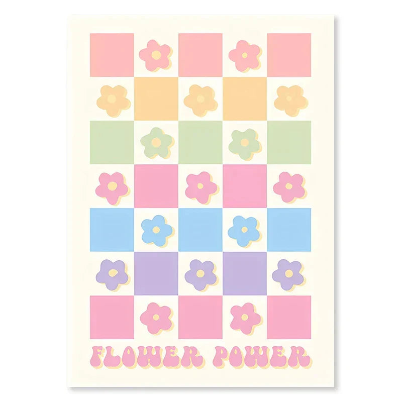 Pastel pink gradient heart wall art poster bedroom canvas print