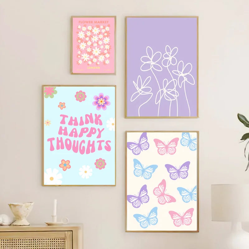 Danish pastel mykonos eye wall art blue and pink bedroom poster