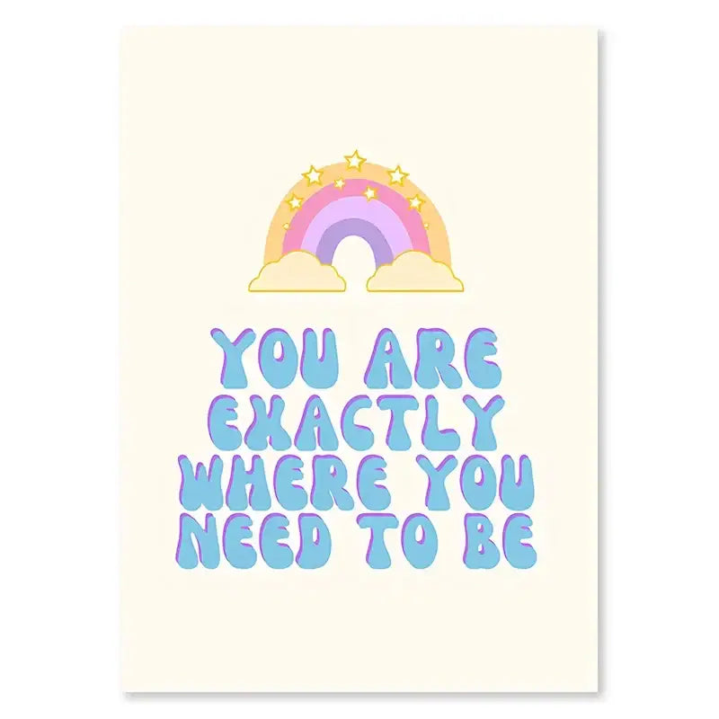 Pastel blue think happy thoughts smiley flower wall art bedroom