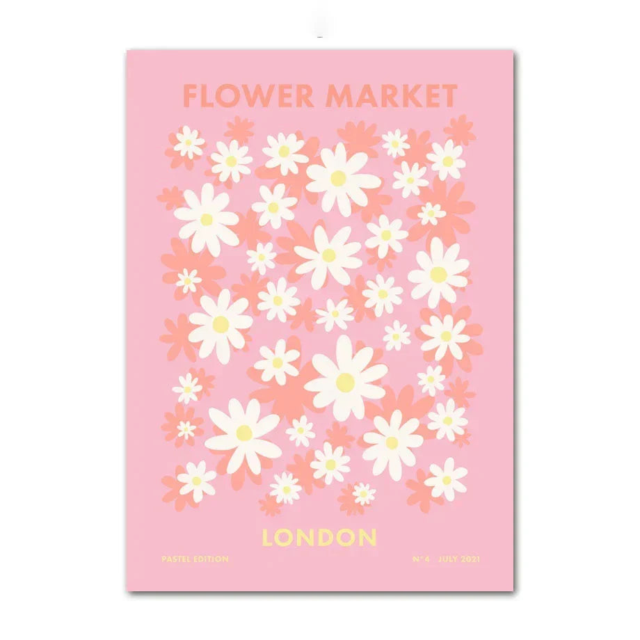 Pastel danish wall art keep going pink & yellow bedroom print