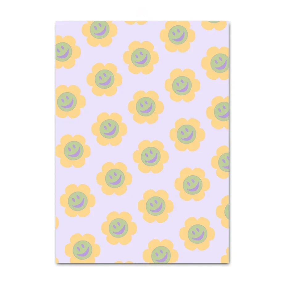 Pastel danish wall art keep going pink & yellow bedroom print