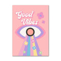 Retro good vibes smiley flower canvas wall art bedroom decor