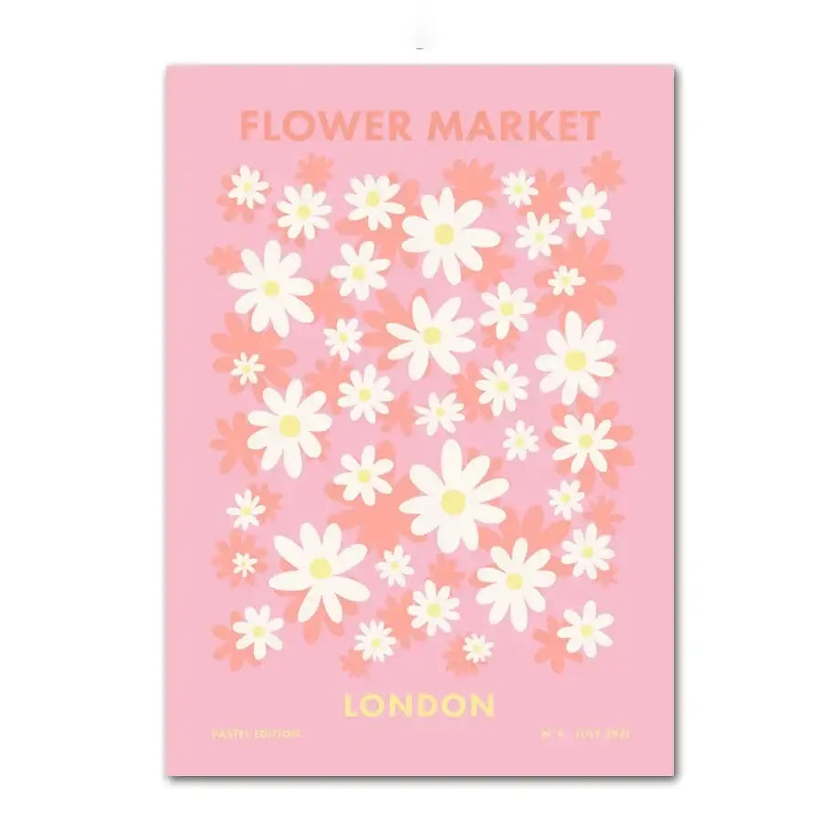 Abstract amsterdam flower market pastel wall art bedroom poster