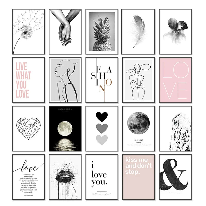 Modern pink aesthetic naked wall art bedroom room decor