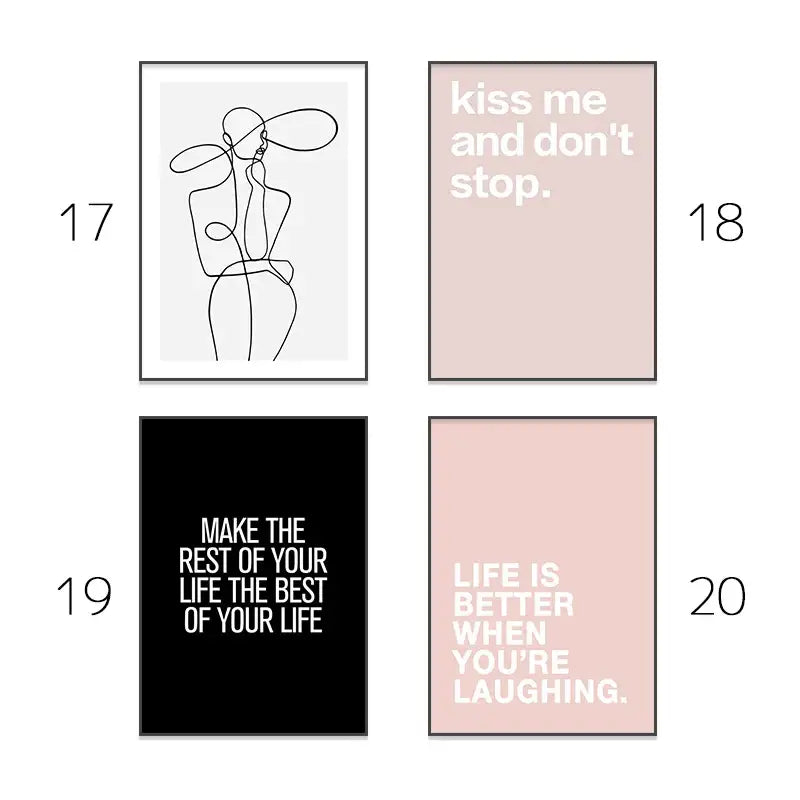 Modern pink aesthetic wall art laughing print bedroom decor