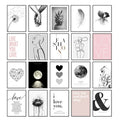 Monochrome snowy owl wall art pink aesthetic bedroom decor