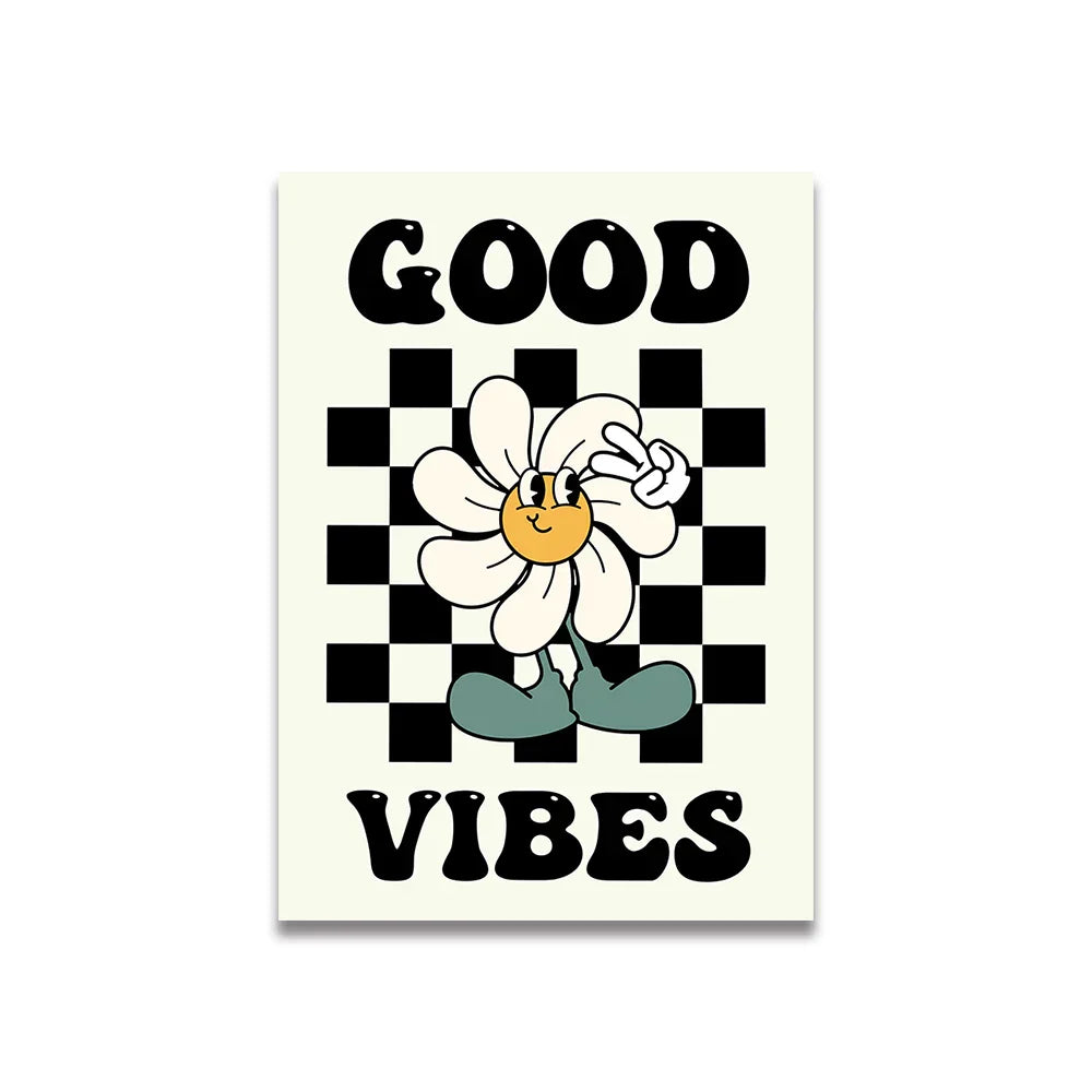 Modern ciao bella pink cartoon print canvas – bedroom wall art