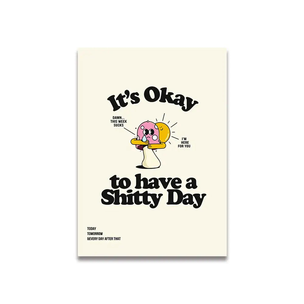 Modern ciao bella pink cartoon print canvas – bedroom wall art