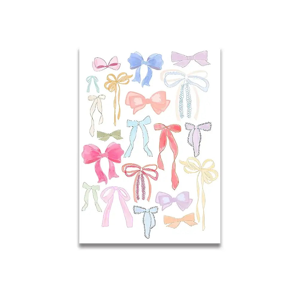 Modern ciao bella pink cartoon print canvas – bedroom wall art