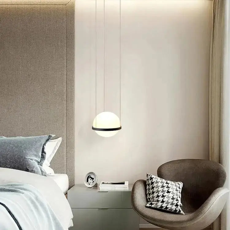 Modern matte black planter light pendant frosted glass dining room