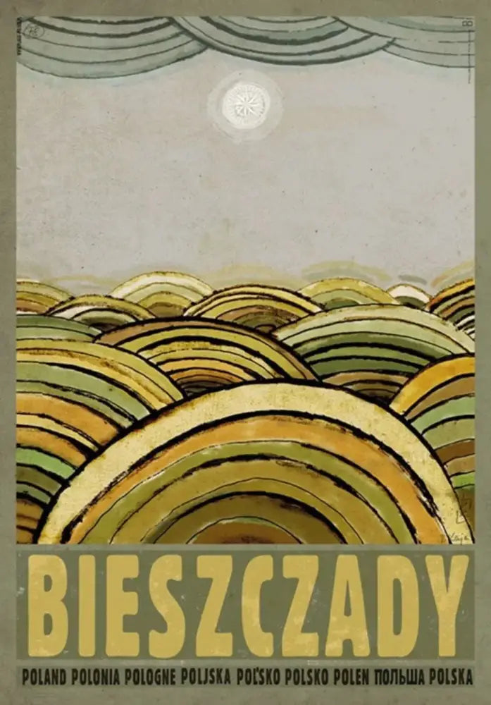 Vintage poland city śnieżka moon canvas wall art living room decor