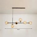 Postmodern black 6-light glass globe chandelier dining room e26 e27 light