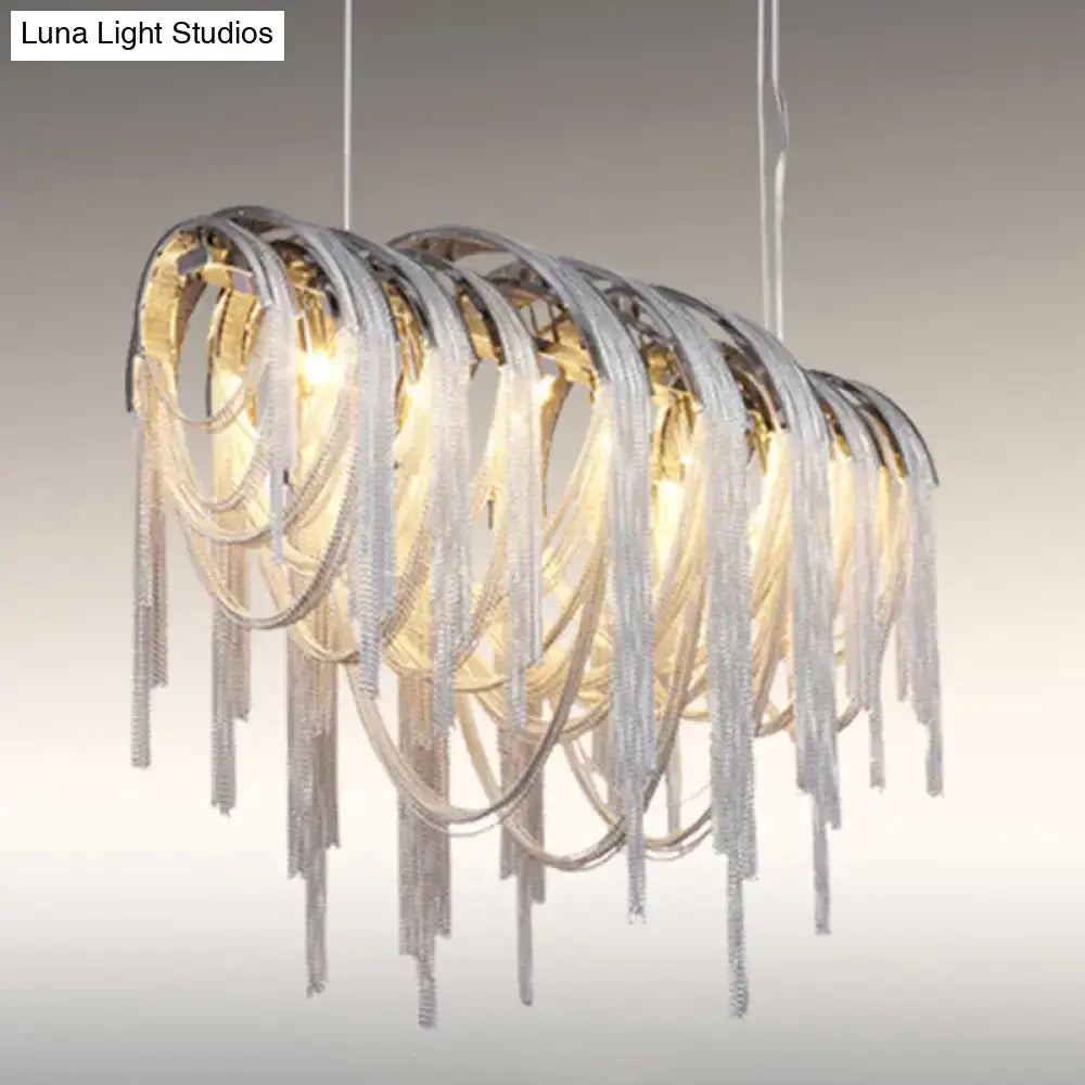Postmodern gold aluminum tassel pendant lighting dining room ceiling light