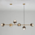 Modern gold island pendant with smoked glass globes dining room 110v-120v