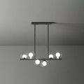Postmodern black led island light kitchen glass globe chandelier