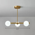 Postmodern brass linear island lamp dining room glass pendant light