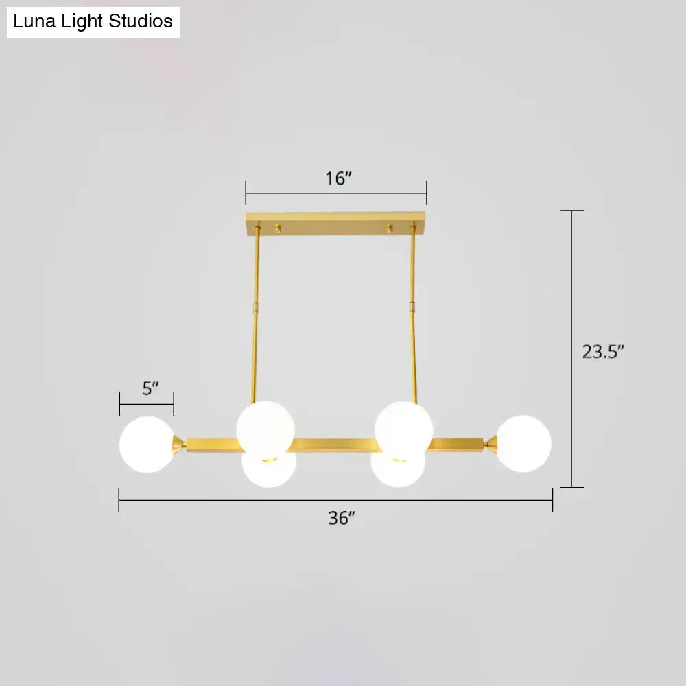 Postmodern black opaline glass molecular island light dining room