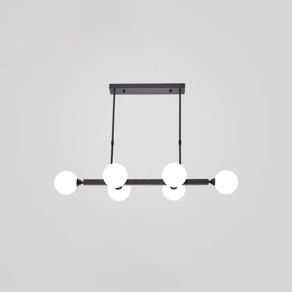 Postmodern black opaline glass molecular island light dining room