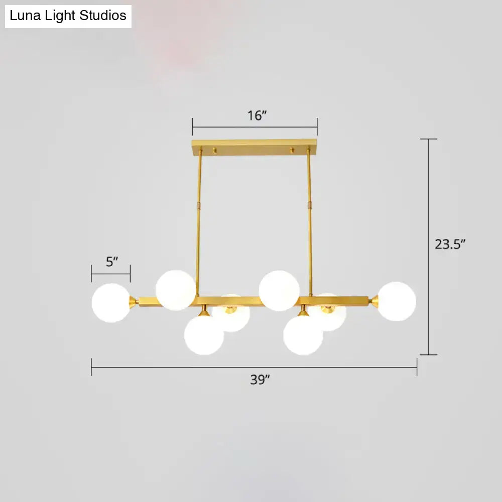 Postmodern black opaline glass molecular island light dining room