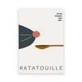 Minimalist ratatouille cartoon art print set of 4 kitchen decor