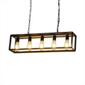 Industrial black & brass dining room decorbites rectangle island light