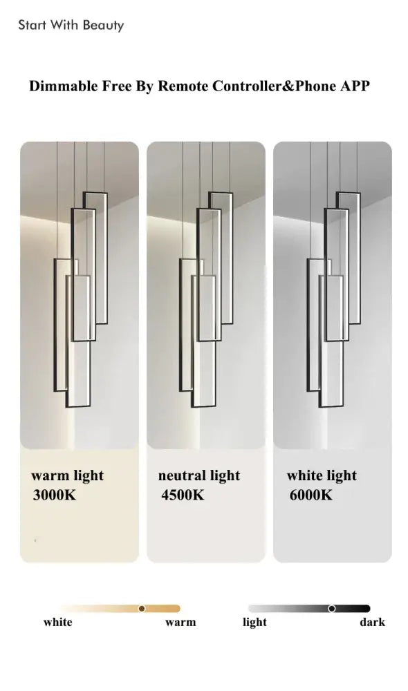 Modern black & gold luster rectangle led chandelier living room