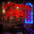 Industrial red flower suspension lamp dining room diamond cage