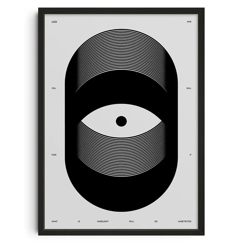 Retro abstract blue canvas print living room eye art