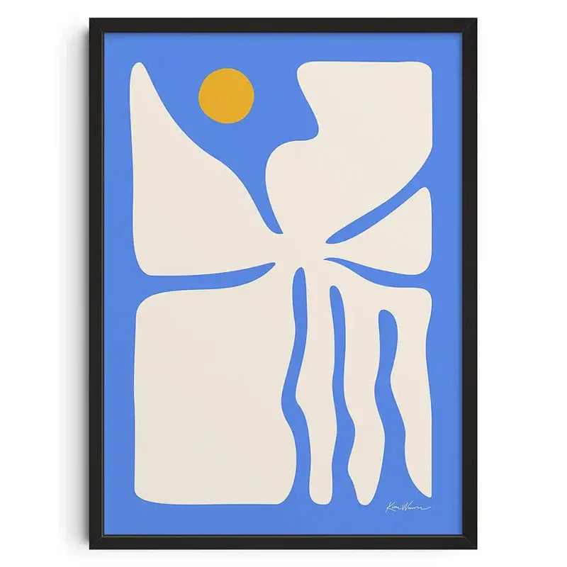 Retro abstract blue canvas print living room eye art