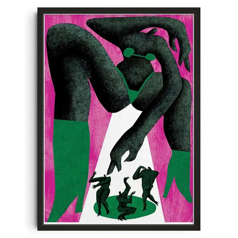 Retro abstract canvas adventure sunset print living room art