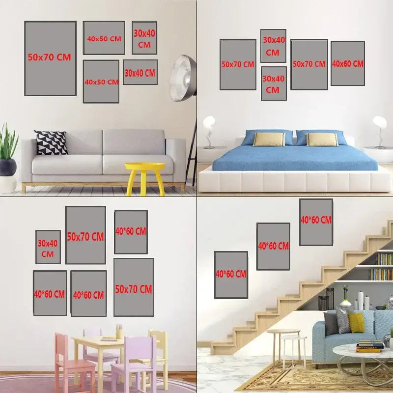Retro abstract canvas adventure sunset print living room art