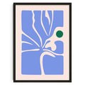 Retro abstract blue & cream canvas print living room wall art