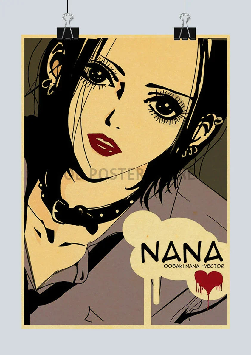 Retro anime nana kraft paper poster bedroom wall decor