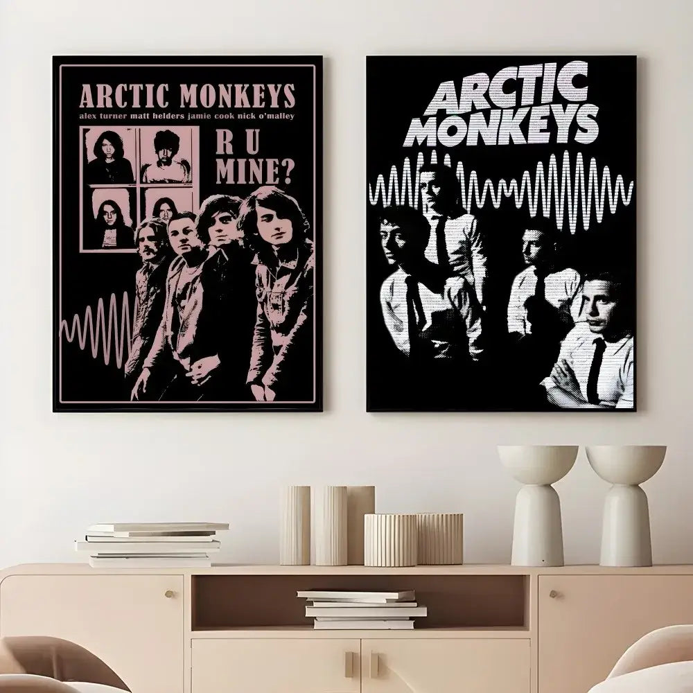 Retro arctic monkeys wall art set – bedroom vintage music posters