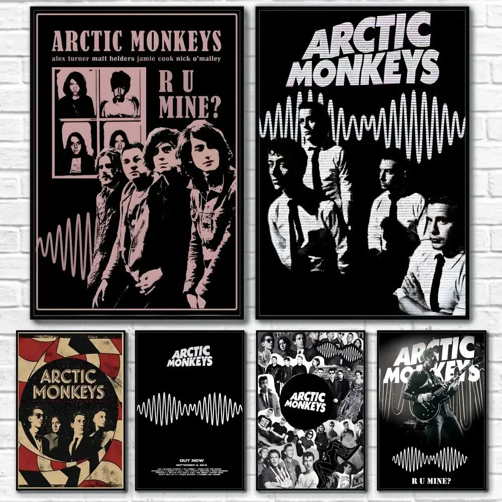 Retro arctic monkeys wall art set – bedroom vintage music posters