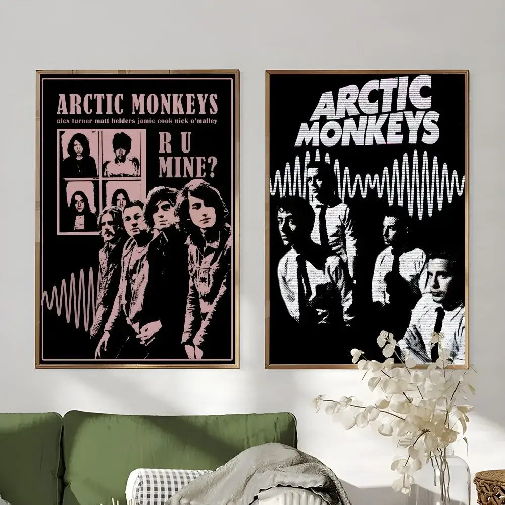 Retro arctic monkeys wall art set – bedroom vintage music posters