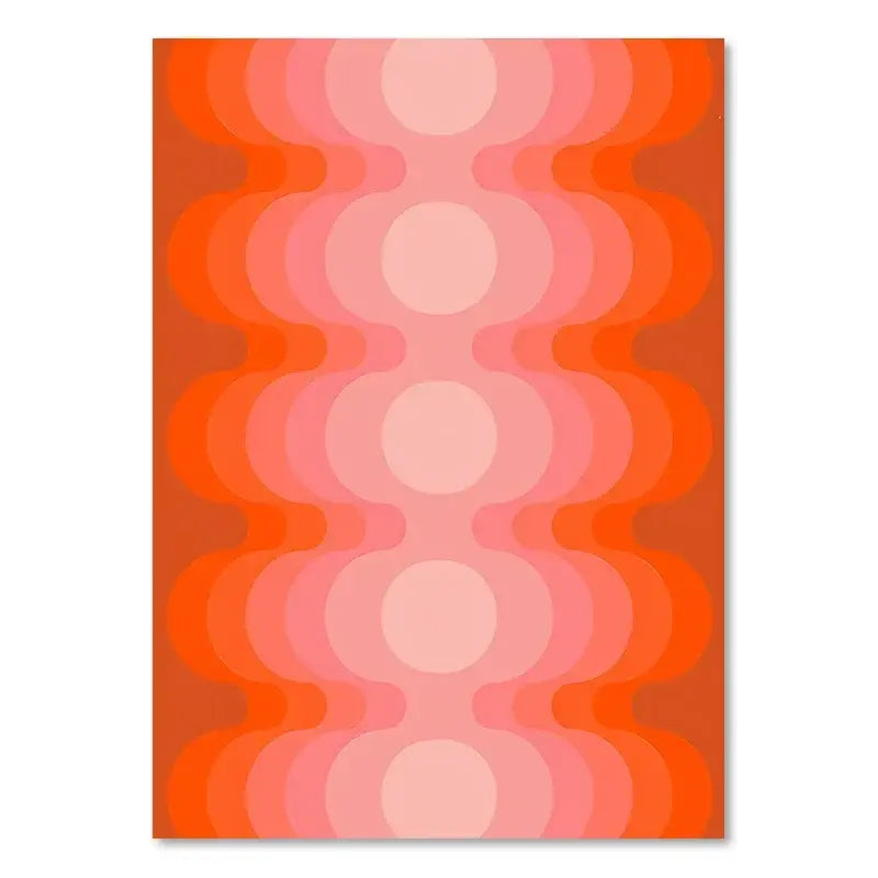 Retro rainbow abstract sunset art prints – living room wall decor
