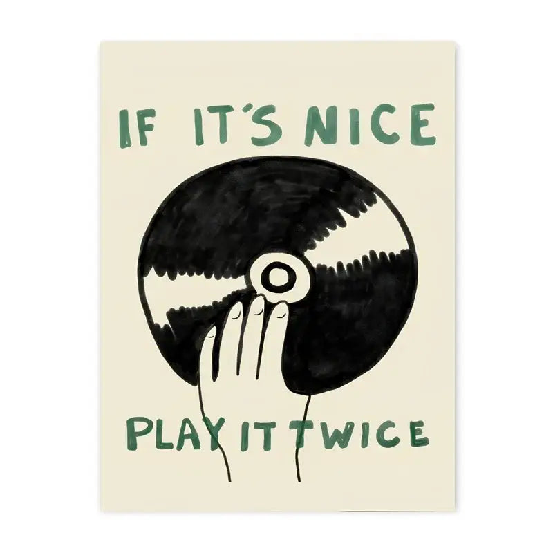 Retro blue record player modern music canvas – living room wall art