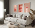 Retro queen of hearts wall art posters set living room decor