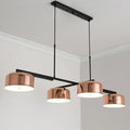 Modern rose gold & black 4-light pendant – dining room light fixture