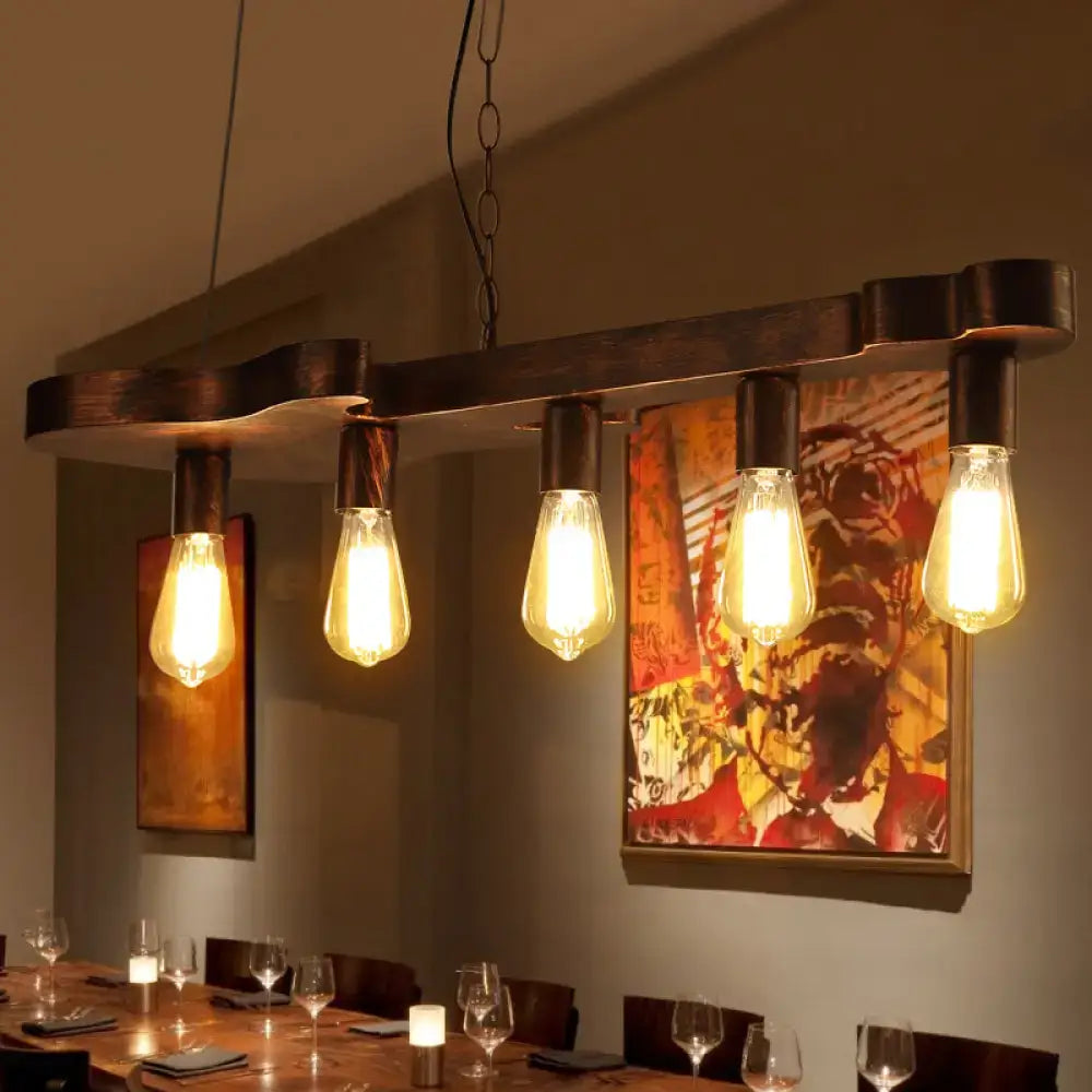 Industrial rust finish ceiling light dining room guitar pendant