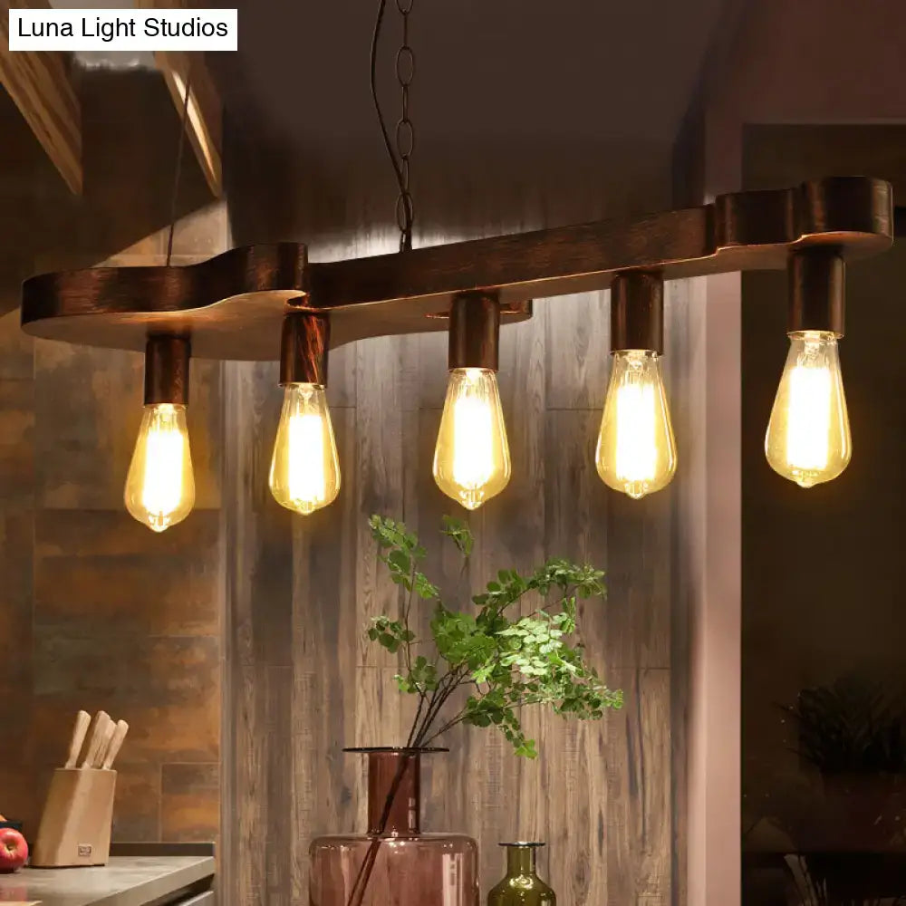 Industrial rust finish ceiling light dining room guitar pendant