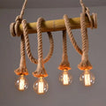 Rustic bamboo tube hanging ceiling light – dining room exposed bulb
