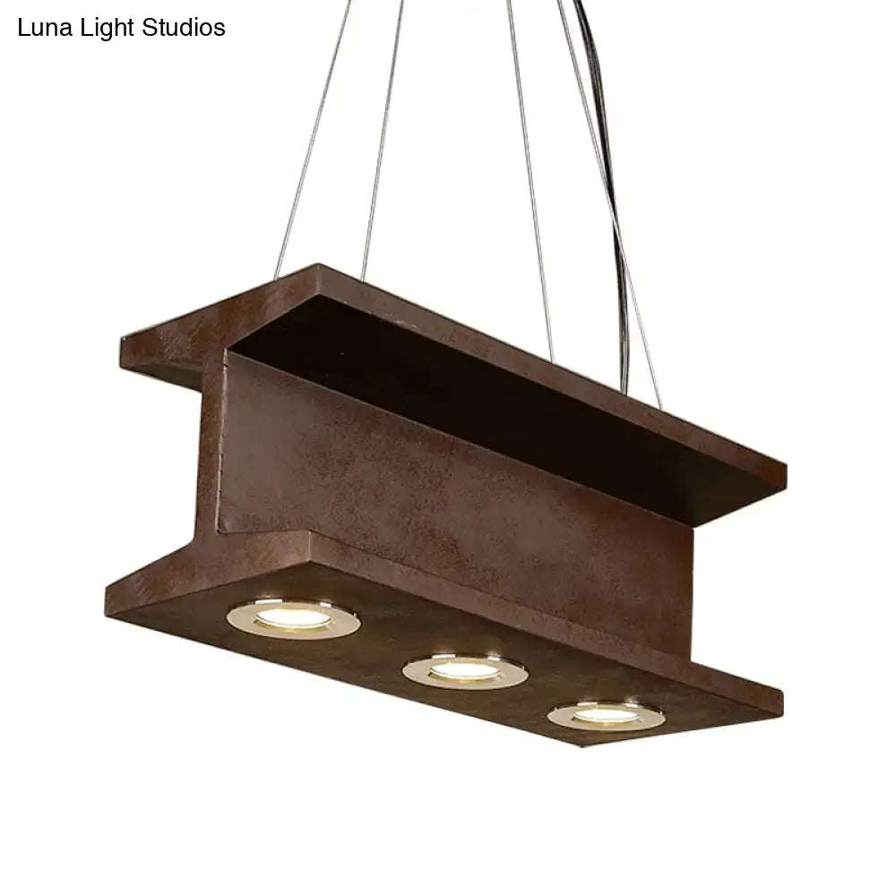 Industrial brown metal 3 bulb e26 e27 pendant light kitchen island